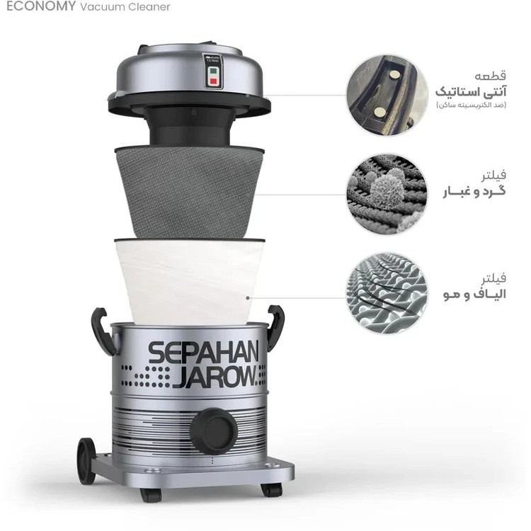 جارو برقی سپاهان جارو مدل اکونومی قدرت ۱۳۰۰ وات