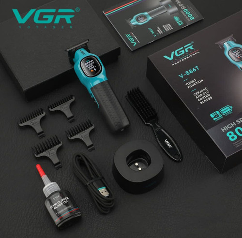 ماشین اصلاح وی جی آر مدل V-886T اصل پیشکرایه(هزینه ارسال واقعی) با برش مستقیم و تیغه سرامیک