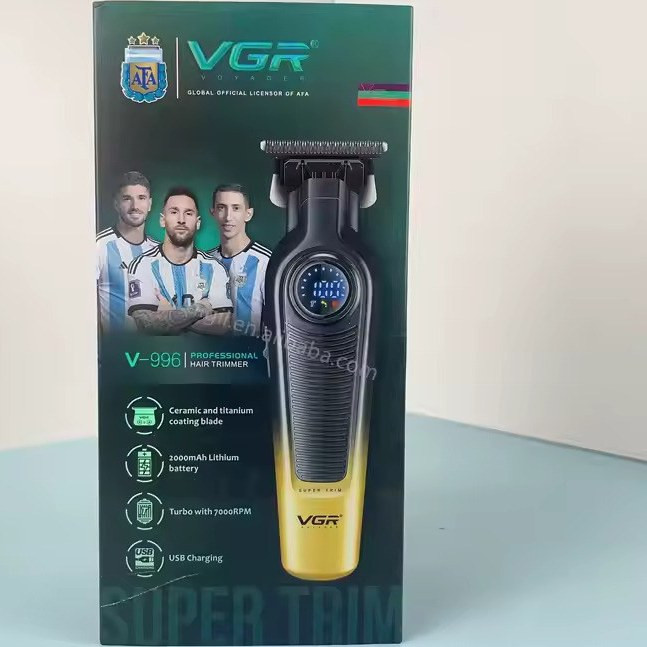 ماشین اصلاح وی جی آر مدل V-996 اصل پیشکرایه(هزینه ارسال واقعی) با تیغه سرامیک و برش مستقیم
